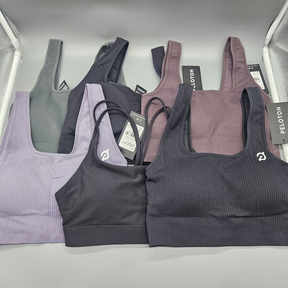Lot Of 6 NWT Peloton Seamless Square Neck Sports Bra Womens Size XS/S Mixed Gym